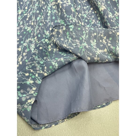 Lauren Conrad Dress Women's Size 12 Blue Floral Sleeveless Ruffle Short Sundress - Picture 6 of 16